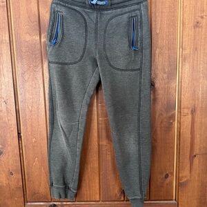 Gray Jogger Pants with Blue Accents